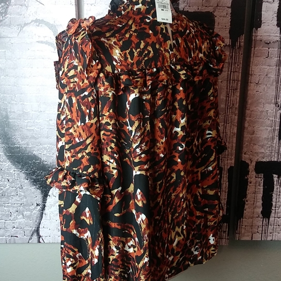 Ashley Stewart Animal Print Top Sz 30/32 - Picture 4 of 4